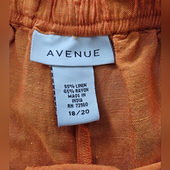 NWOT - Avenue Linen Rayon Blend Orange Capris - Size 18/20 - Picture 4 of 6